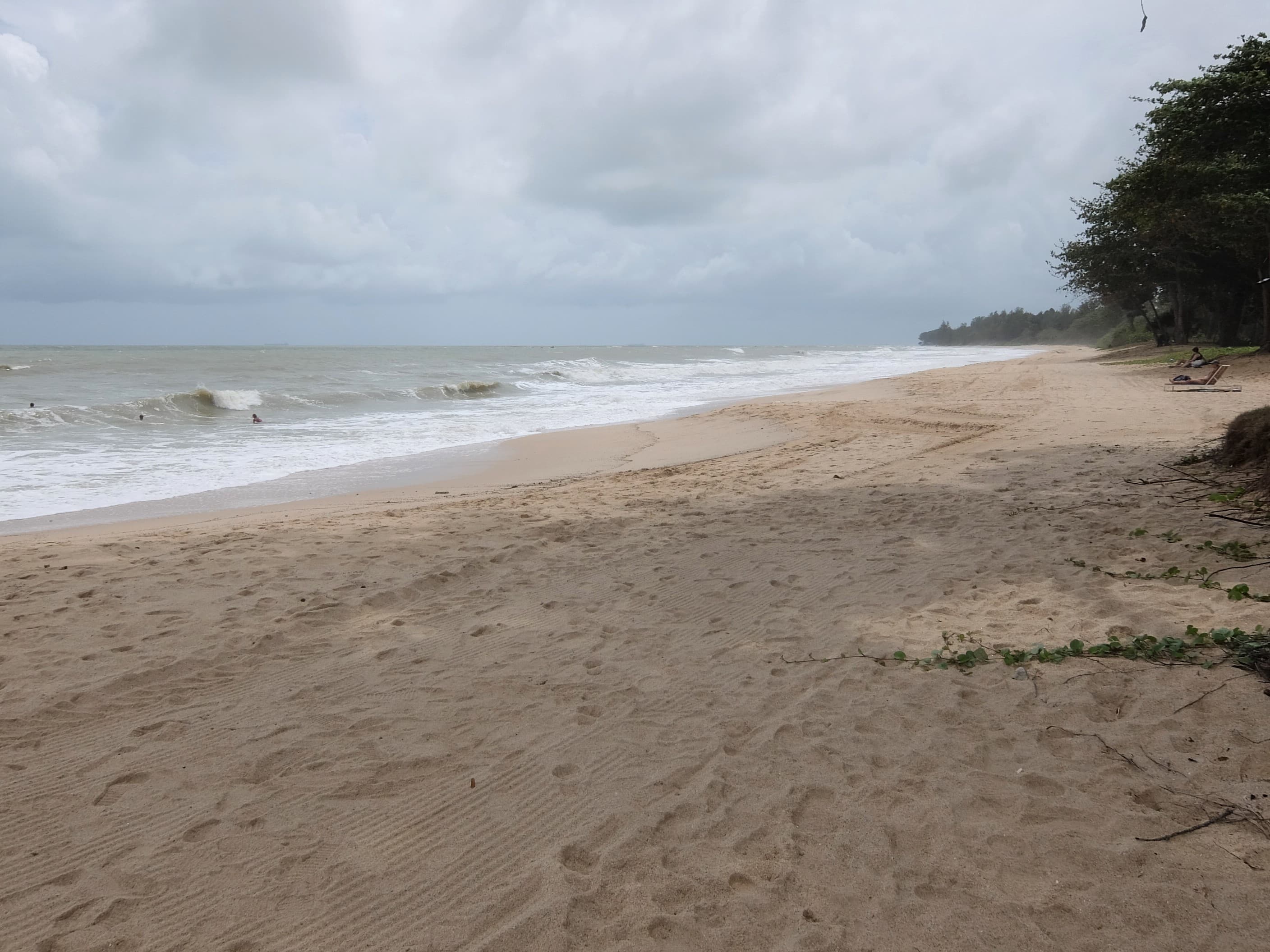 The golden-sand beach and South China Sea at Desaru, Johor